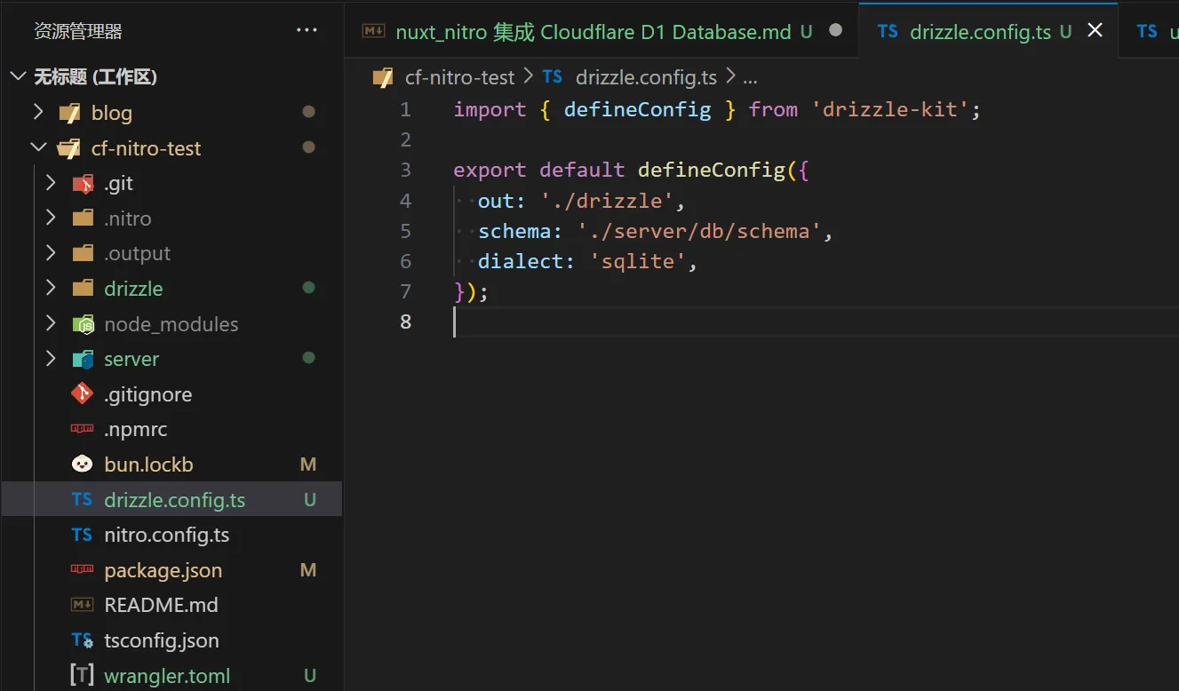 vscode: drizzle.config.ts
